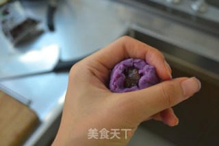 健康甜点【奶香紫薯球】的做法步骤：5