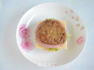 能量早餐-----【猪肉汉堡包】的做法步骤：7