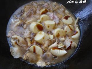 平菇豆腐烧肉的做法步骤：10