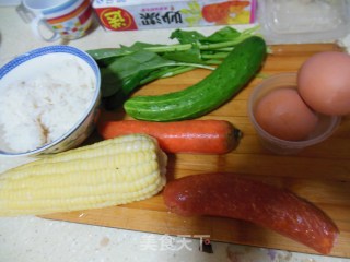 什锦蛋炒饭的做法步骤：1