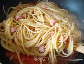 黑椒茄汁灯笼意面的做法步骤：11