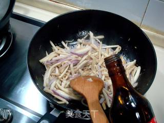 韭黄炒杏鲍菇的做法步骤：4