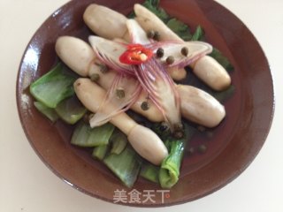 椒香茗荷蒸腿菇的做法步骤：6