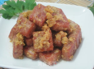换个口味【金沙午餐肉】的做法步骤：7