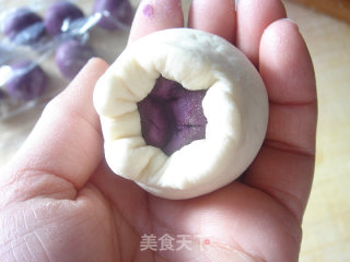 换着花样做馒头---【紫薯开花馒头】的做法步骤：7