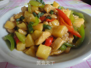 双椒苹果鸡丁的做法步骤：14