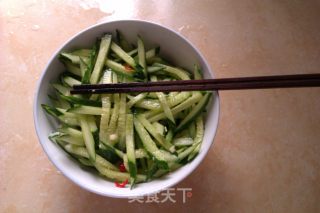 香辣腌黄瓜丝的做法步骤：4