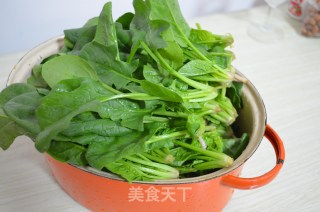 凉拌菠菜之花生酱的做法步骤：1