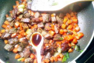 像烤肉串的味-------[干煸牛肉丁]的做法步骤：9