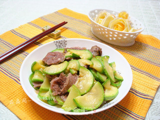 快手妈妈----牛肉炒角瓜的做法步骤：6