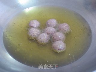 花生馅滴《紫薯芝麻球】的做法步骤：13