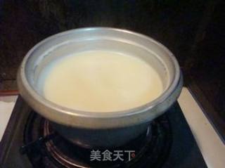 一碗质朴绵香的粥——豆浆冰糖小米粥的做法步骤：5