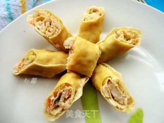 鲜虾豆腐卷的做法步骤：8