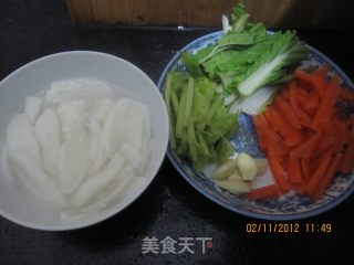 炒白粿的做法步骤：4