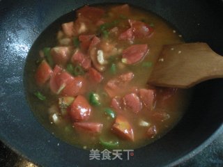 柿子肉丁蛋花汤的做法步骤：6
