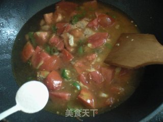 柿子肉丁蛋花汤的做法步骤：7