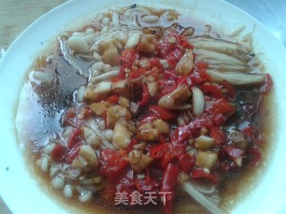 美味金针菇——剁椒蒜蓉蒸金针菇的做法步骤：7