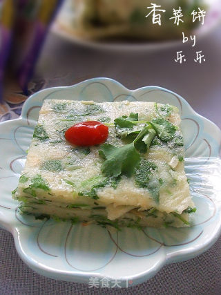 冬日里的一抹绿-香菜饼的做法步骤：8