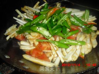 家常菜：辣椒番茄炒圆茄子的做法步骤：8