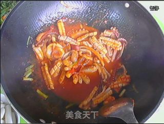 极品空心年糕炒鱿鱼！的做法步骤：4