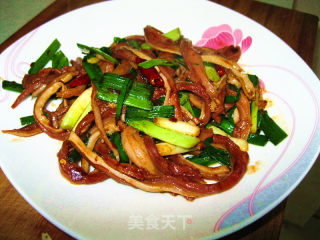 豉香青蒜炒肚丝的做法步骤：7
