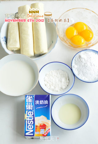 下午茶时间到——一杯奶茶一个蛋挞的做法步骤：1