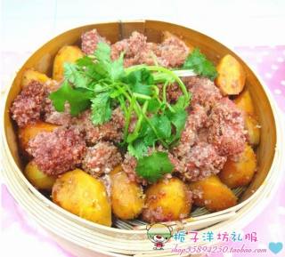 五香口水粉蒸肉的做法步骤：2