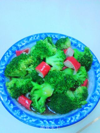 蚝汁蟹柳西兰花的做法步骤：10