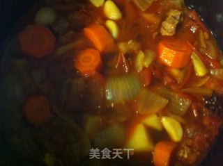 高压锅红烩牛腩的做法步骤：7