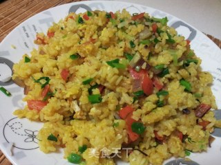咖喱鸡蛋炒饭的做法步骤：11
