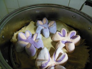 紫薯南瓜馒头花的做法步骤：16
