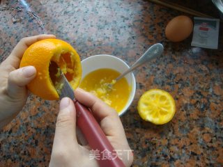 橙子蒸蛋的做法步骤：2