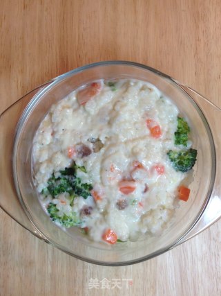 臘蝦蔬奶白醬焗飯－－冬天裡的白雪飄香【傳統的焗烤】新鮮嚐的做法步骤：19