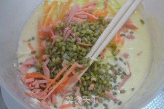 山寨日式大阪烧【什锦蔬菜饼】的做法步骤：4