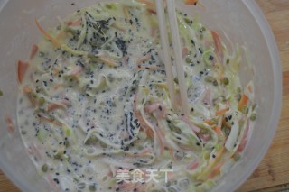 山寨日式大阪烧【什锦蔬菜饼】的做法步骤：5