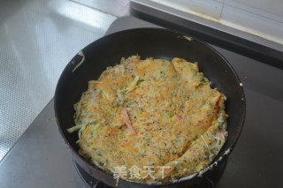 山寨日式大阪烧【什锦蔬菜饼】的做法步骤：7