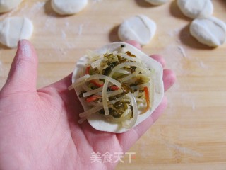 豆浆用吃的——豆浆素馅水煎包的做法步骤：11