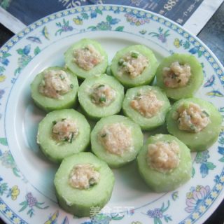 鱼泥酿黄瓜的做法步骤：6