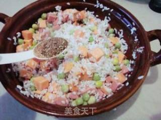 教你如何煮好砂锅饭——豆浆五彩砂锅饭的做法步骤：6