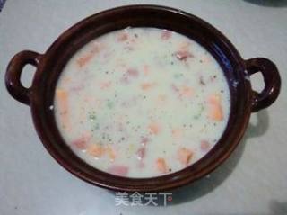 教你如何煮好砂锅饭——豆浆五彩砂锅饭的做法步骤：7