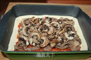 【黑椒牛柳披萨】---享受不同的味道的做法步骤：16