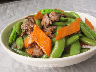 甜蜜豆炒牛肉的做法步骤：11