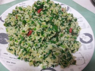 杞子韭菜鸡蛋炒饭的做法步骤：8