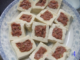 蚝油豆腐镶肉的做法步骤：4