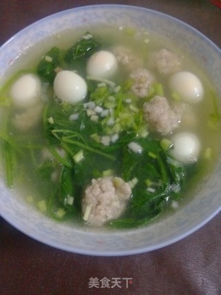 肉丸菠菜汤的做法步骤：6