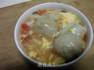 西红柿鱼丸面的做法步骤：9
