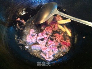 冬季蔬菜乌塌菜炒肉丝的做法步骤：3