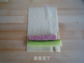 爽口豆皮卷的做法步骤：4