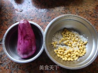 米香紫薯豆浆的做法步骤：1