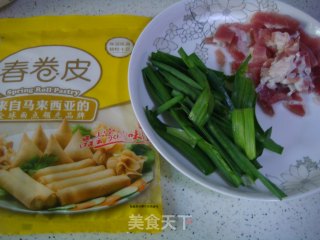 咸肉大蒜春卷的做法步骤：1